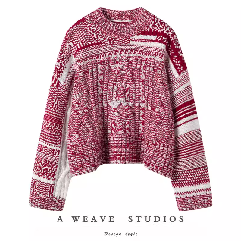 偏爱新款休闲提花山羊绒毛衣