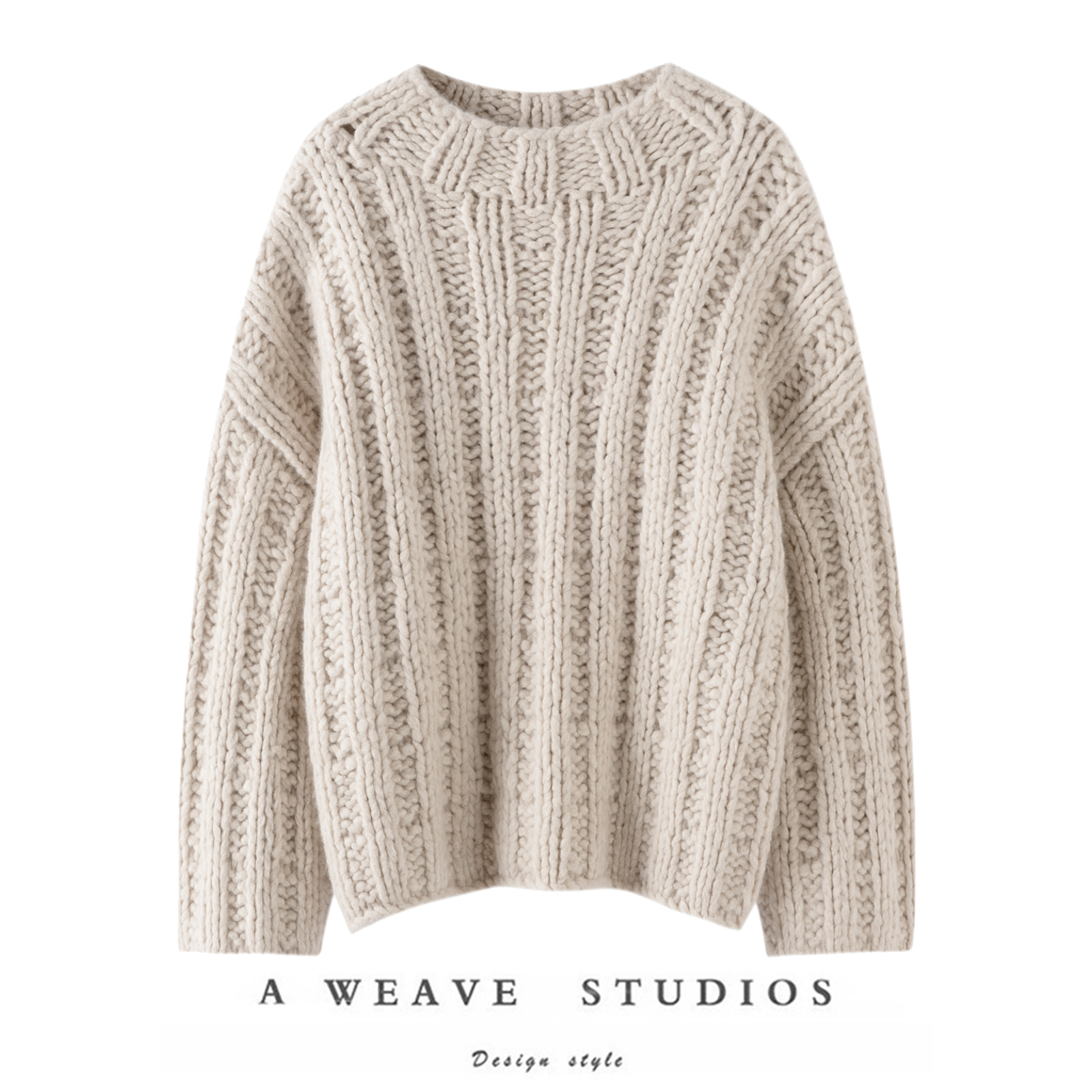 绒暖斯特官方棉花糖系列~重磅ins网红款纯山羊绒粗棒针毛衣女新款