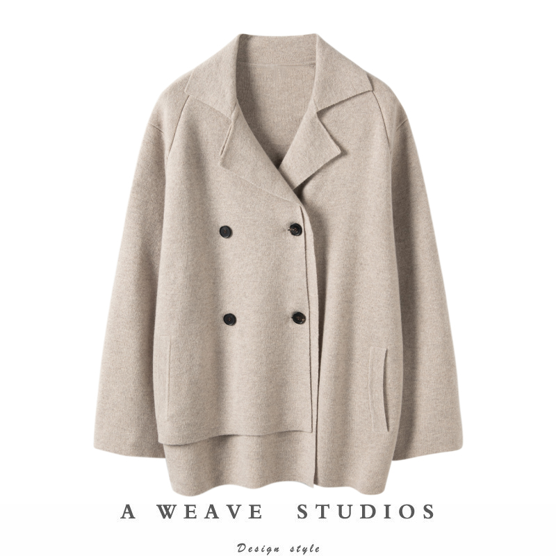 西装领纯山羊绒外套女
