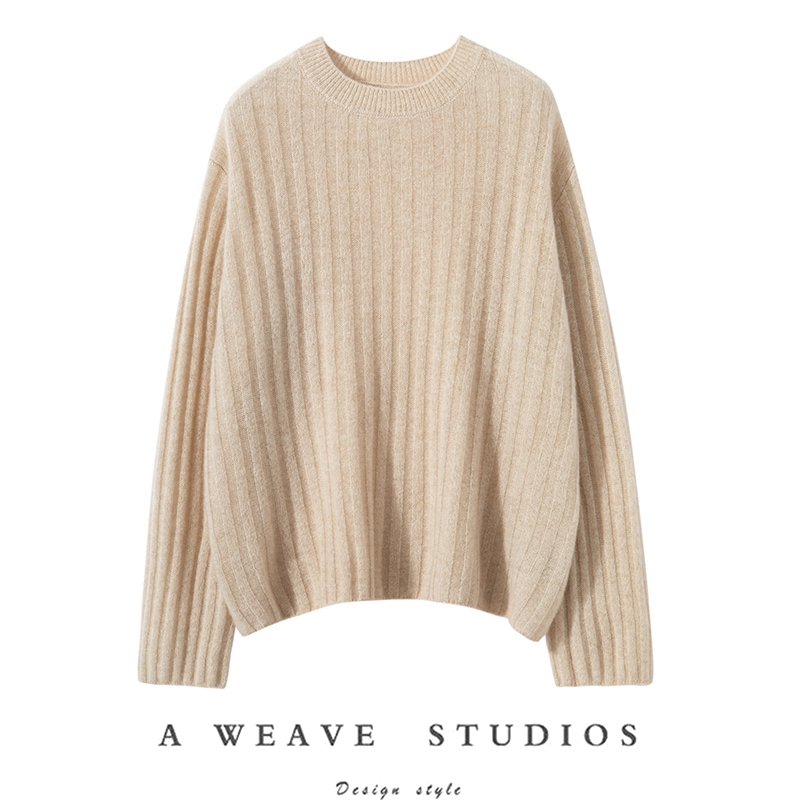 经典百搭圆领长袖羊绒衫套头