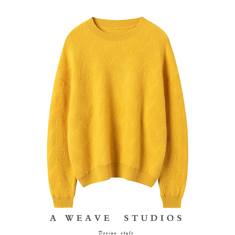 匠心美感~100%纯羊绒衫女宽松设计感针织打底衫纯羊绒毛衣