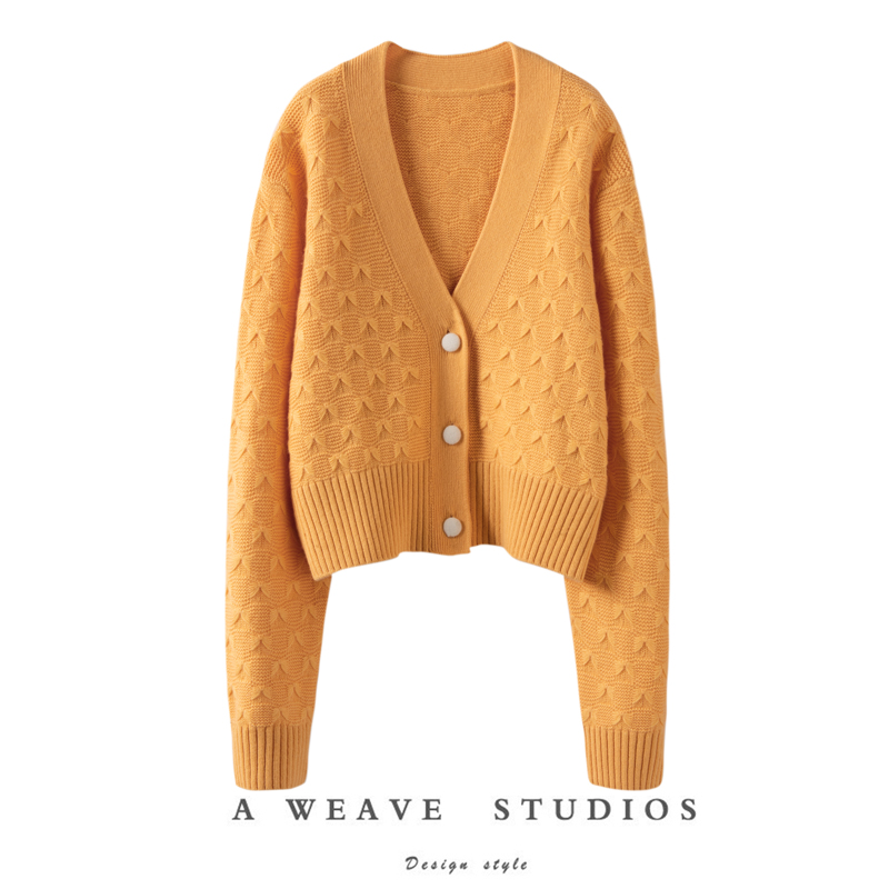 外搭羊绒毛衣宽松短款小个子