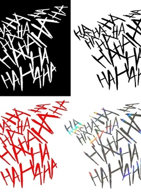 跨境车贴Hahaha汽车摩托车反光车贴哈哈哈车贴英文头盔贴J96