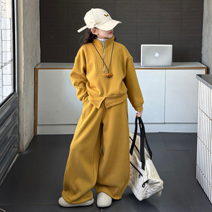 女童春装套装2026新款韩版时尚中大童洋气卫衣裤子公主爆款两件套