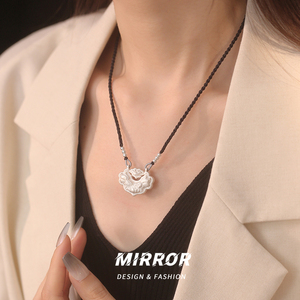 999纯银锦鲤锁吊坠项链女锁骨链个性轻奢小众设计个性潮 BCX3656