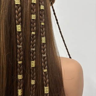 欧美个性金属发饰简约镂空花纹编发发环舞台写真发辫装饰假发发扣
