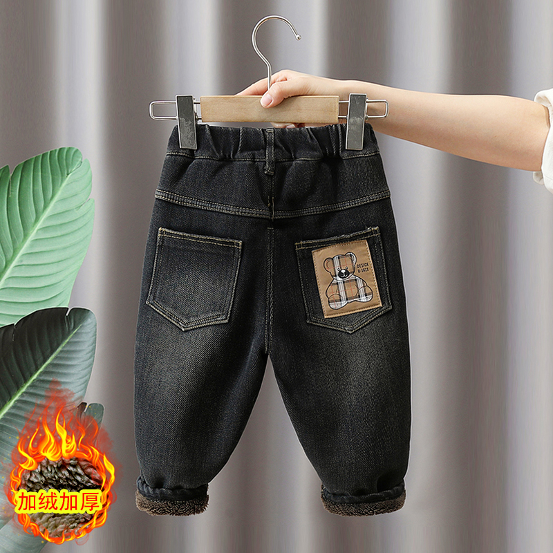 蕾托格尔长裤牛仔一体羊羔绒