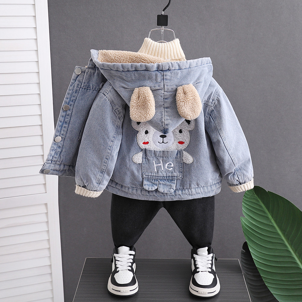 男童加绒牛仔外套2025新款宝宝冬装衣服男孩冬季加厚羊羔毛外出服,童装/婴儿装/亲子装,棉袄/棉服,淘宝优惠券,粉丝福利购,淘宝优惠卷