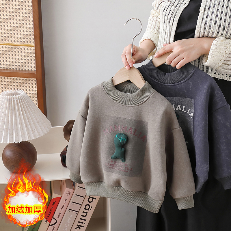 蕾托格尔冬季男童针织加绒卫衣