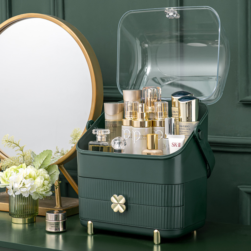 化妆品收纳盒桌面大容量防尘口红护肤品整理架子网红梳妆台置物架