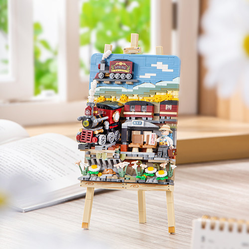 LOZ俐智积木春日火车益智立体画