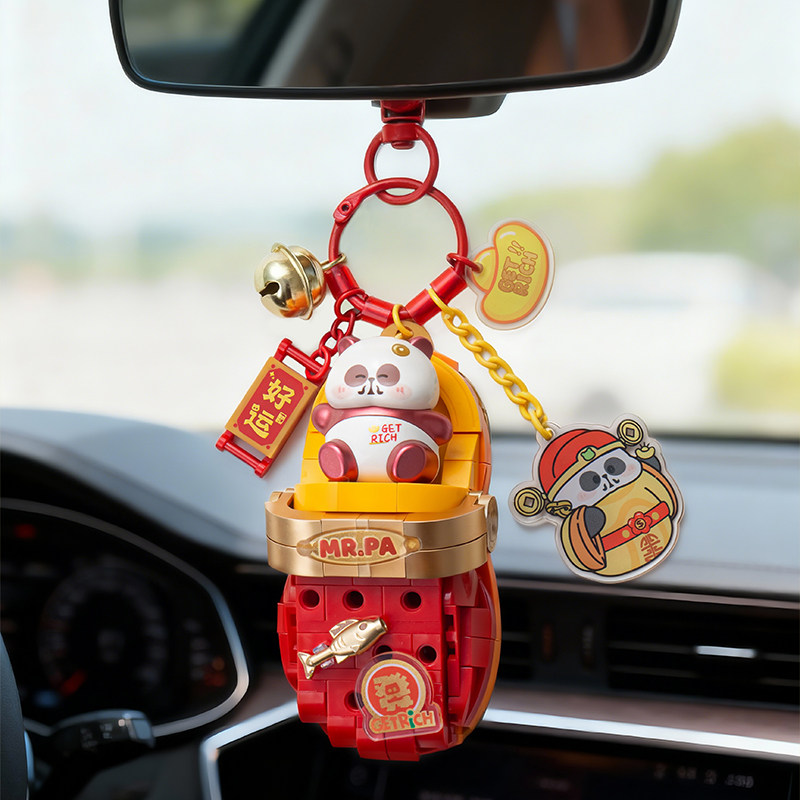 LOZ耙老师积木挂件钥匙扣包包挂饰大头鞋车载挂件洞洞鞋男生女生