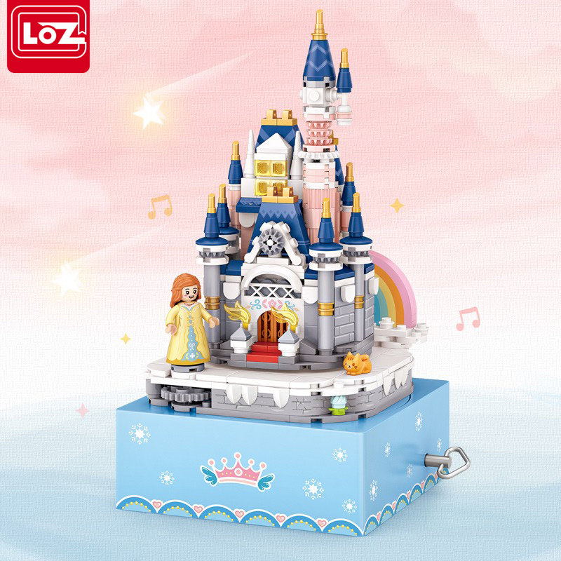 俐智loz小颗粒积木 梦幻城堡音乐盒拼装组装拼插玩具益智儿童女孩