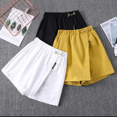 實拍夏新款大碼女裝鬆緊腰寬鬆休閒A字短裙褲胖MM韓版薄款熱褲