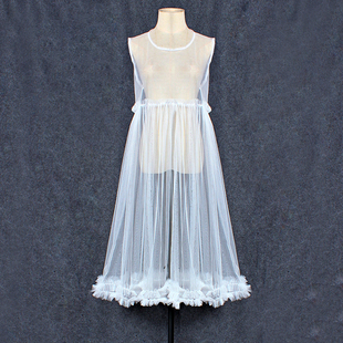 网纱连衣裙叠穿透视日系罩衫内搭罩裙秋冬吊带宽松超仙外搭背心裙