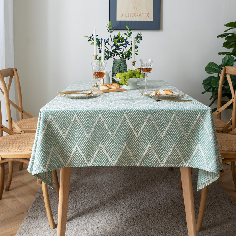绿色日式文艺棉麻台布 小清新家用长方形餐桌布户外ins风野餐客厅,居家布艺,桌布,淘宝优惠券,粉丝福利购,淘宝优惠卷