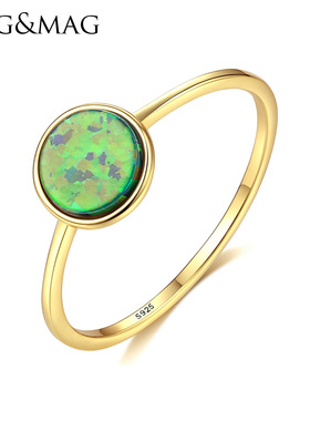 PAG&MAG 新款S925银戒指女日韩风气质简约澳宝欧泊指环外贸配饰品