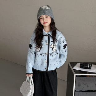 女童毛衣开衫外套2026新款洋气儿童秋装大童秋冬韩版女孩针织外搭