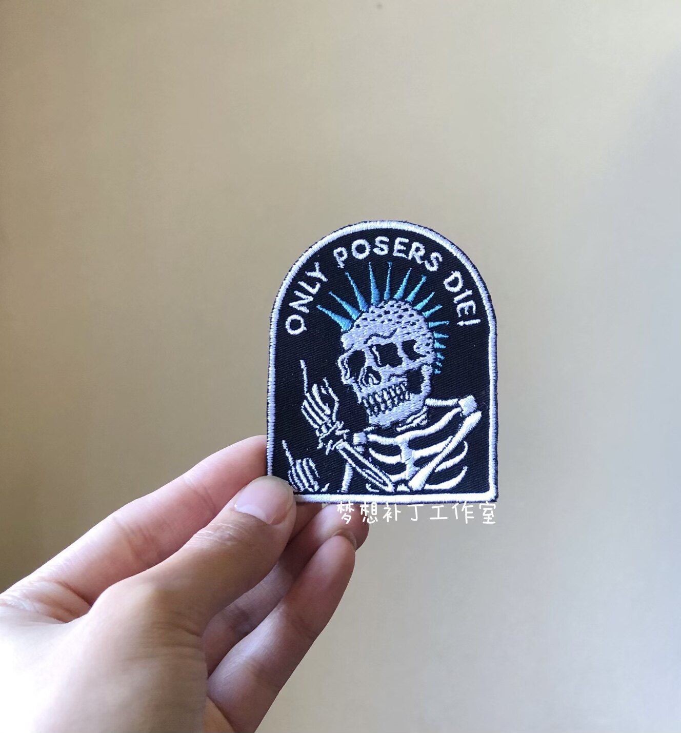 ROCK摇滚骷髅机车服刺绣布贴