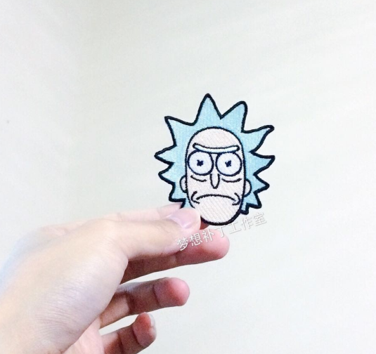 卡通动画 RICK AND MORTY 全刺绣 衣服包包用装饰补丁贴布布贴图片