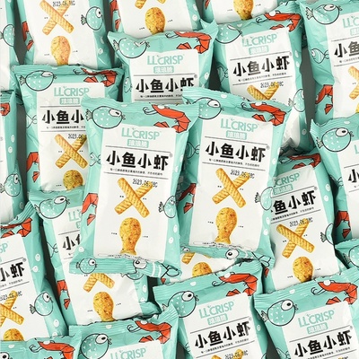 琅琅脆小鱼小虾海苔味饼干虾条膨化童年怀旧办公室休闲解馋小零食