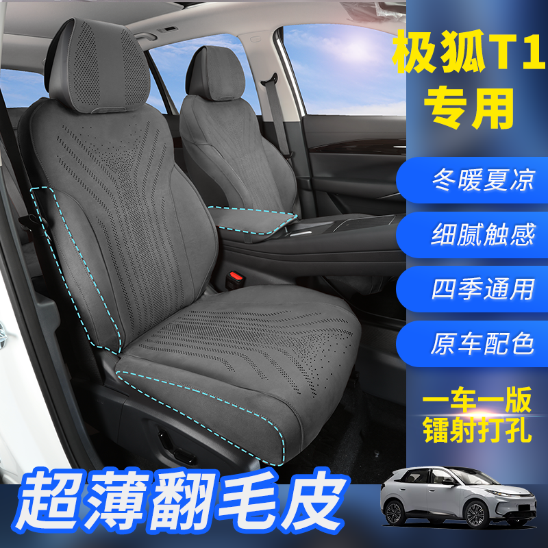 极狐T1专用透气翻毛皮坐垫