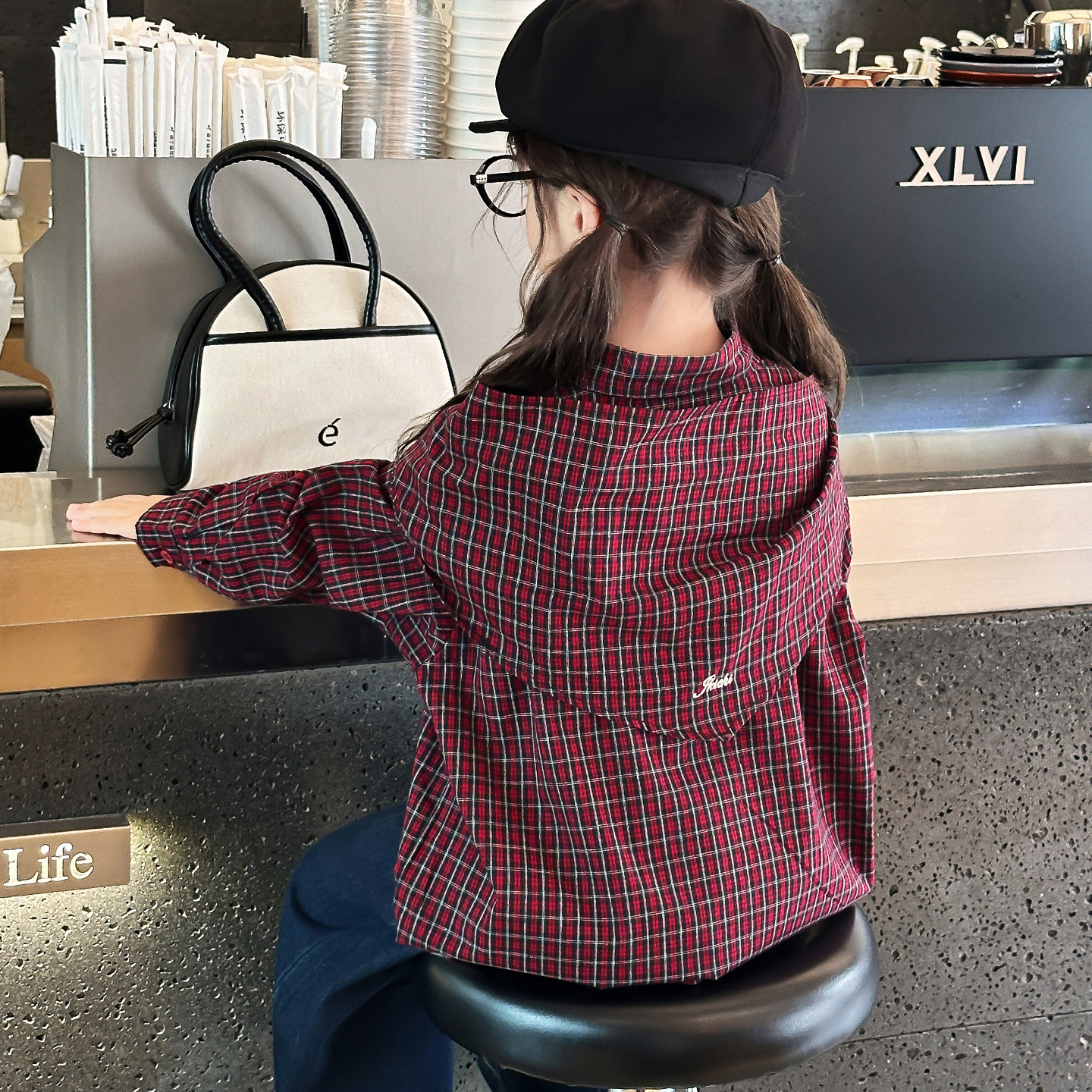 女童秋装2025新款儿童衬衫洋气时髦格子上衣春秋款女孩网红外套潮