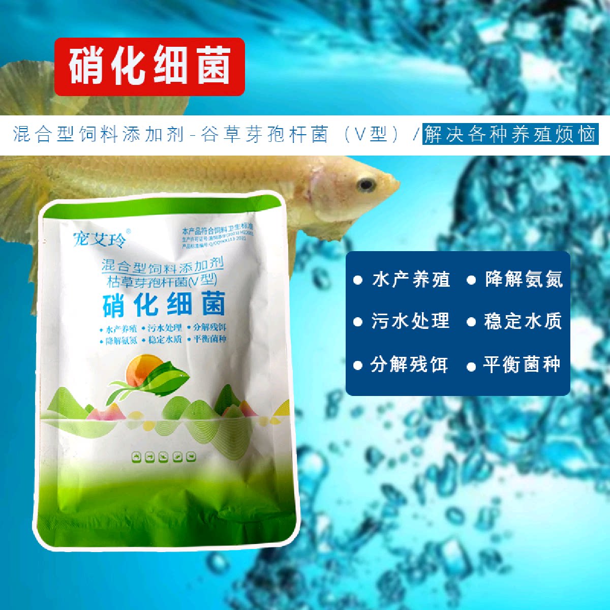 硝化细菌鱼缸用净水剂鱼药养鱼净鱼缸净水剂