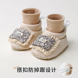 软底鞋 蝴蝶结婴儿鞋 6到12个月冬季 宝宝步前鞋 防滑袜 子小月龄袜鞋