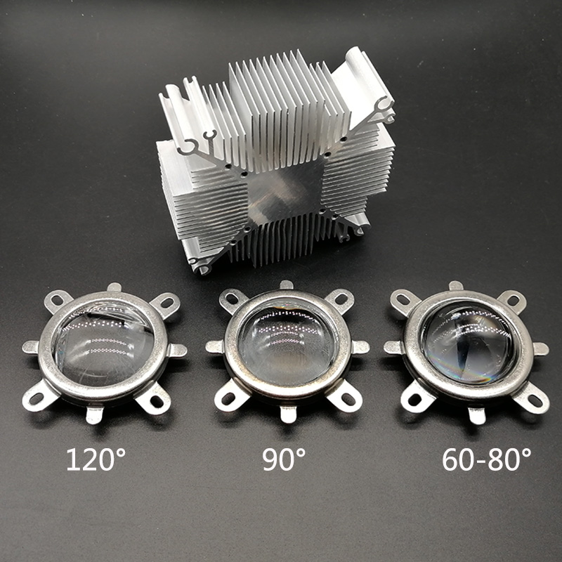 20-100W LED透镜集成光源透镜 44mm透镜反光杯支架 散热器