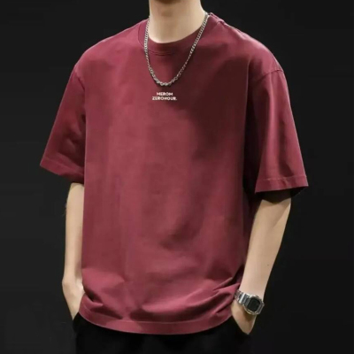 美式圆领短袖t恤男士衣服夏季潮流2026新款大码潮牌重磅男装体恤