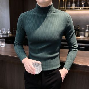 冬季男士半高领毛衣韩版修身长袖T恤打底衫休闲修身西装内搭潮流