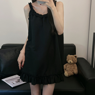 吊带睡裙女夏天新款 小个子家居服裙子 薄款 网红风甜美纯色睡衣夏季