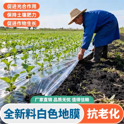 可裁剪白色农用地膜加厚耐拉 透光抑草保湿 菜园果园大田种植通用