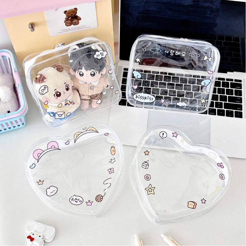 10cm娃包双人心形娃包可爱透明外出晒娃包涂鸦保护套收纳包防尘袋,模玩/动漫/周边/娃圈三坑/桌游,娃包,淘宝优惠券,粉丝福利购,淘宝优惠卷