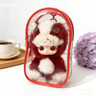 通关马保护套泡泡马特马力全开15cm娃包防尘袋透明挂件娃娃外出包