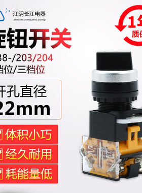 江阴长江电器22mm二档旋钮开关