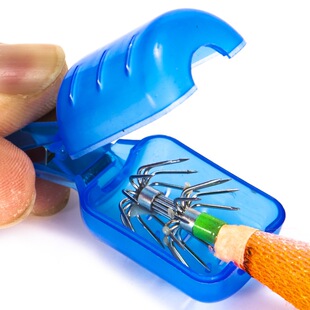 现货款木虾鱿鱼钩保护套 蓝色PVC鱼钩防护罩木蝦防护套大小号批发