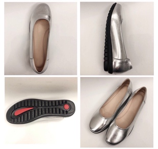 海南航空银色感叹号空姐平底鞋手工头层牛皮真皮工作鞋浅口单鞋