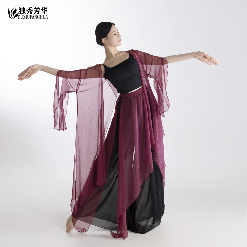 独秀芳华古风亮丝纱衣飘逸套装