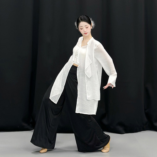 现代舞练功服宽松慵懒感衬衫飘逸