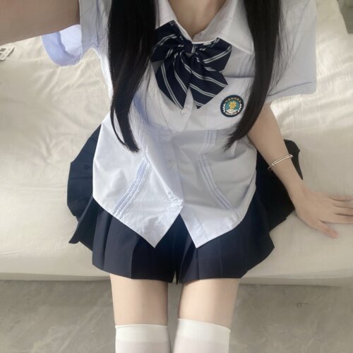 车厘子jk韩式短长袖衬衫制服衬衣