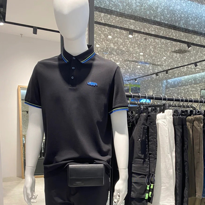 G家男装撞色翻领短袖纯棉POLO衫