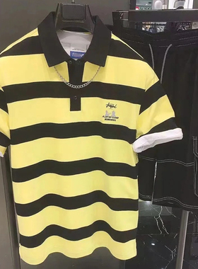 [商场款]G家男装polo翻领条纹T恤男宽松百搭休闲短袖POLO衫4505D