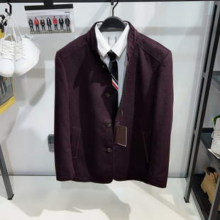 外套88 柜2890 立领羊毛大衣男毛呢中山装 高档男装 751 99％羊毛