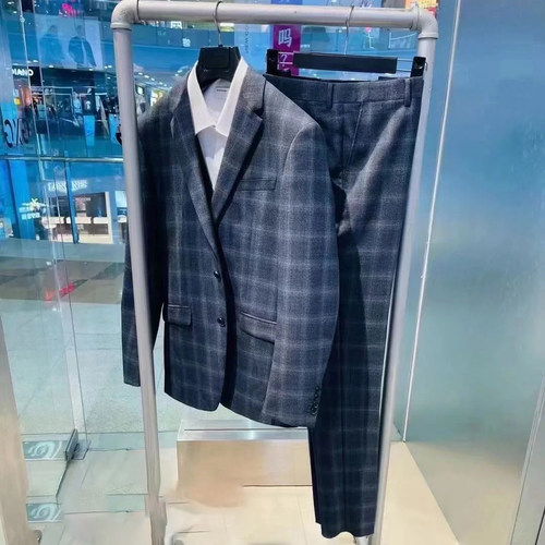 G家男装格纹西装礼服三件套装