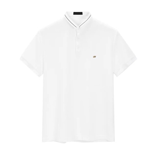 2026夏季男士白色短袖修身POLO衫