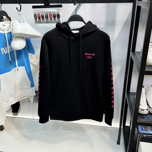 宽松黑色连帽卫衣撞色印花情侣帽衫 G家男装 字母刺绣男士 时尚 24年