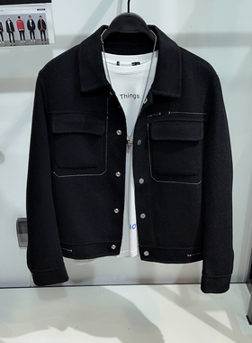 【商场同款】G家男装双面羊毛呢夹克男秋冬新款明线工装外套1003I