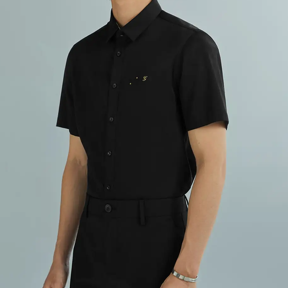 G男装抗皱免烫商务休闲短袖衬衫